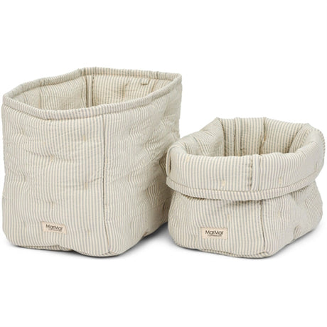 MarMar Nursery Storage Bags 2-Pack Blue Stone Stripe