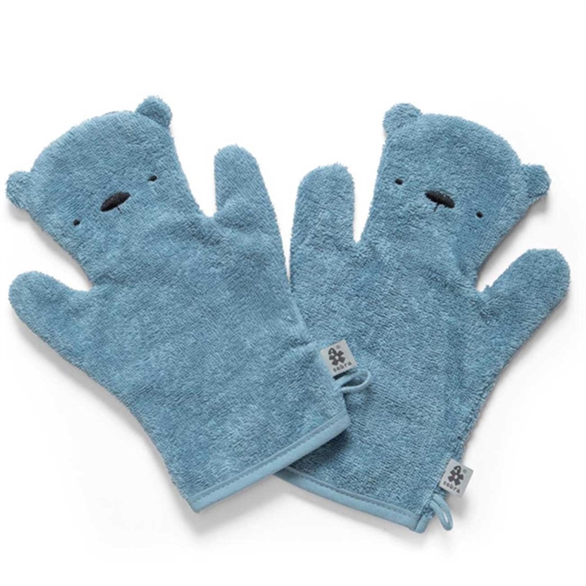Sebra Bath Glove Bear Milo Powder Blue