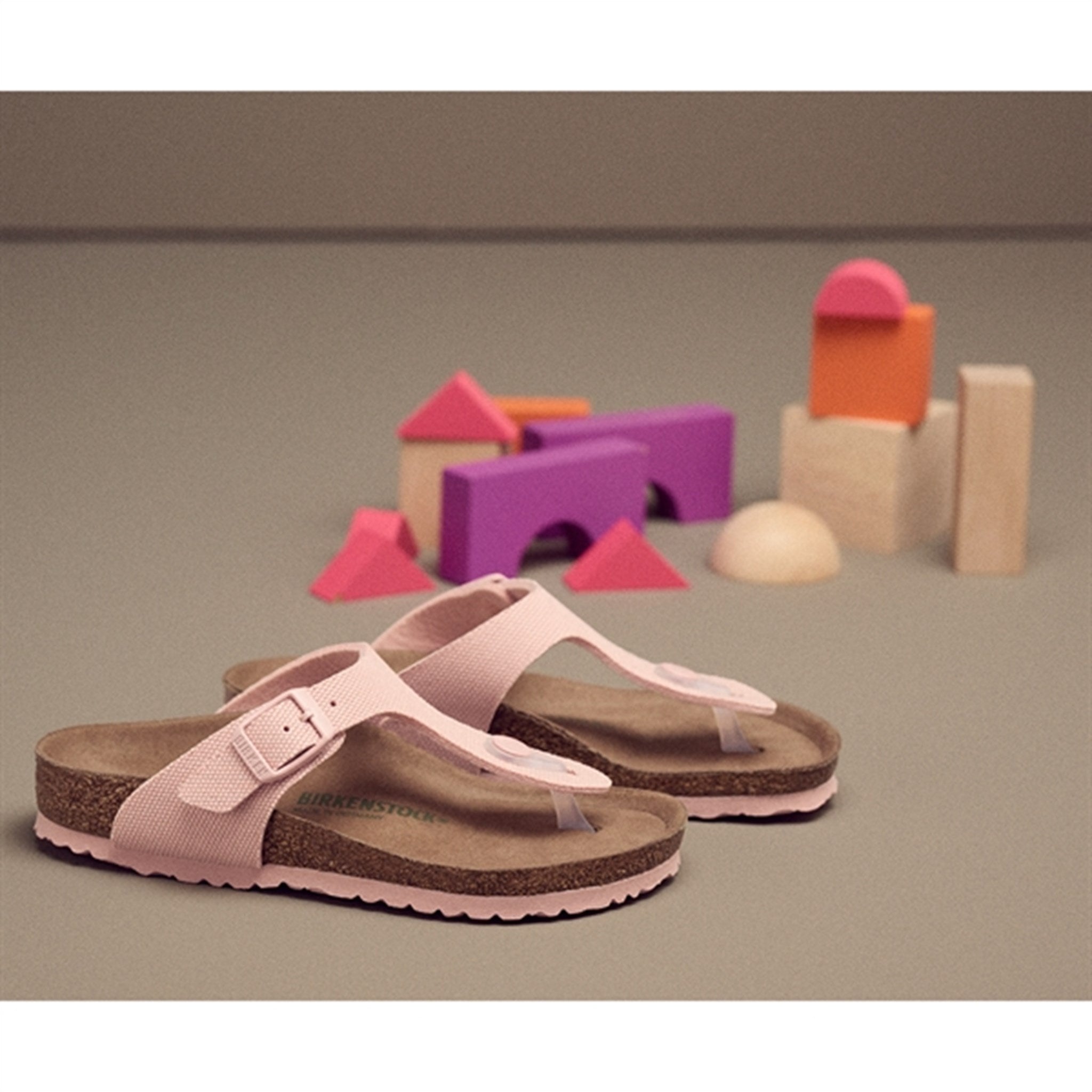 Birkenstock Gizeh Kids TEX Canvas Soft Pink Sandals 5