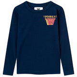 Wood Wood Navy Kim Stackes Logo Bluse