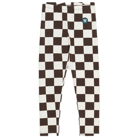 Wood Wood Off-White/Black Coffee Aop Ira Checkered Leggings