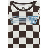 Wood Wood Off-White/Black Coffee Aop Kim Checkered Blouse 2