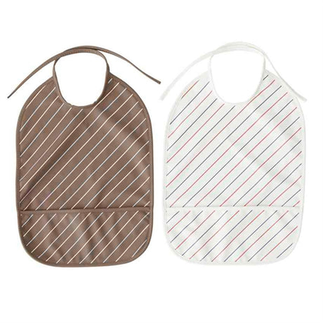 OYOY Bib Mellow/Choko Striped 2-Pack