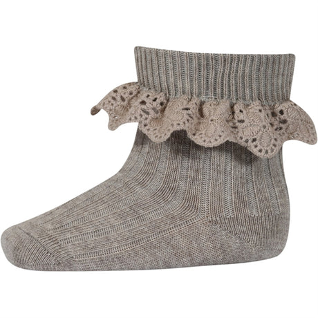 MP 59045 Lea Lace Socks Light Brown Melange