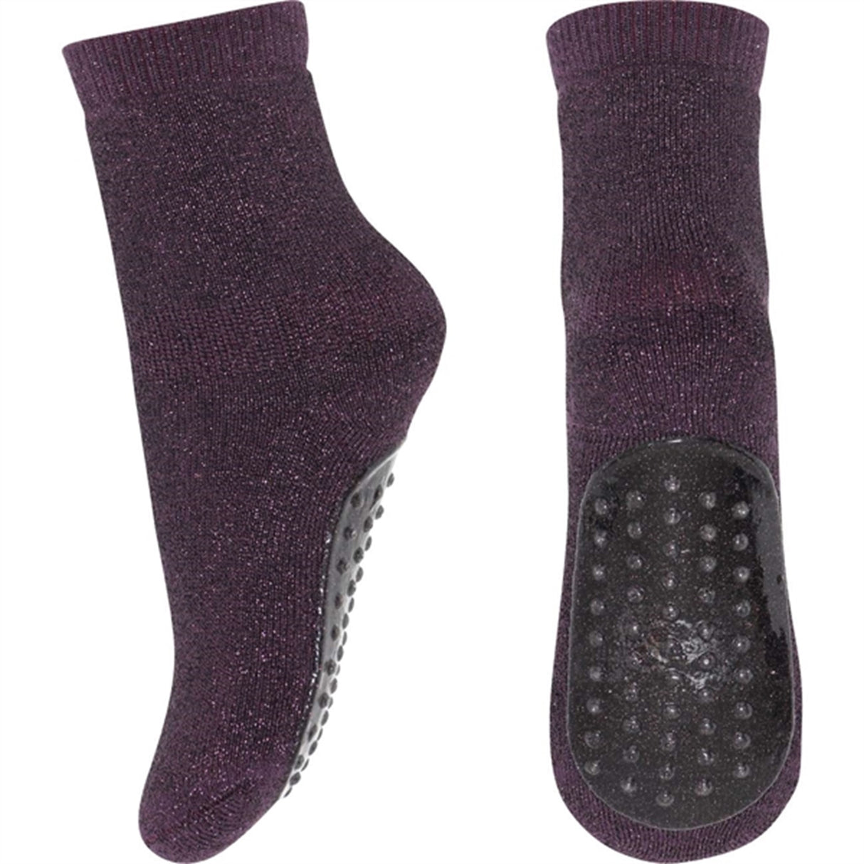 MP 79208 Celina Socks With Anti-Slip 2001 Metallic Glitter Dark Purple