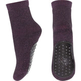 MP 79208 Celina Socks With Anti-Slip 2001 Metallic Glitter Dark Purple