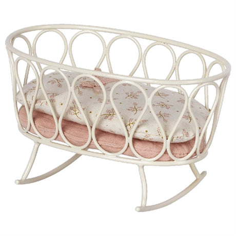 Maileg Miniature Furniture Cradle w. Sleeping Bag Rose