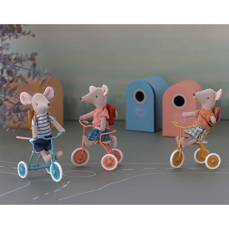 Maileg Bicycle Mouse Big Sister With Bag Red