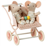 Maileg Stroller Baby Mouse Rose