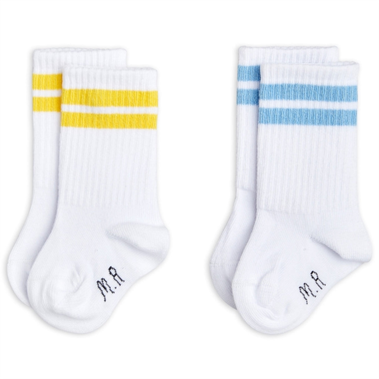 Mini Rodini White Baby Socks 2-pack