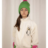 Mini Rodini Penguin Pile Zip Cardigan White 6