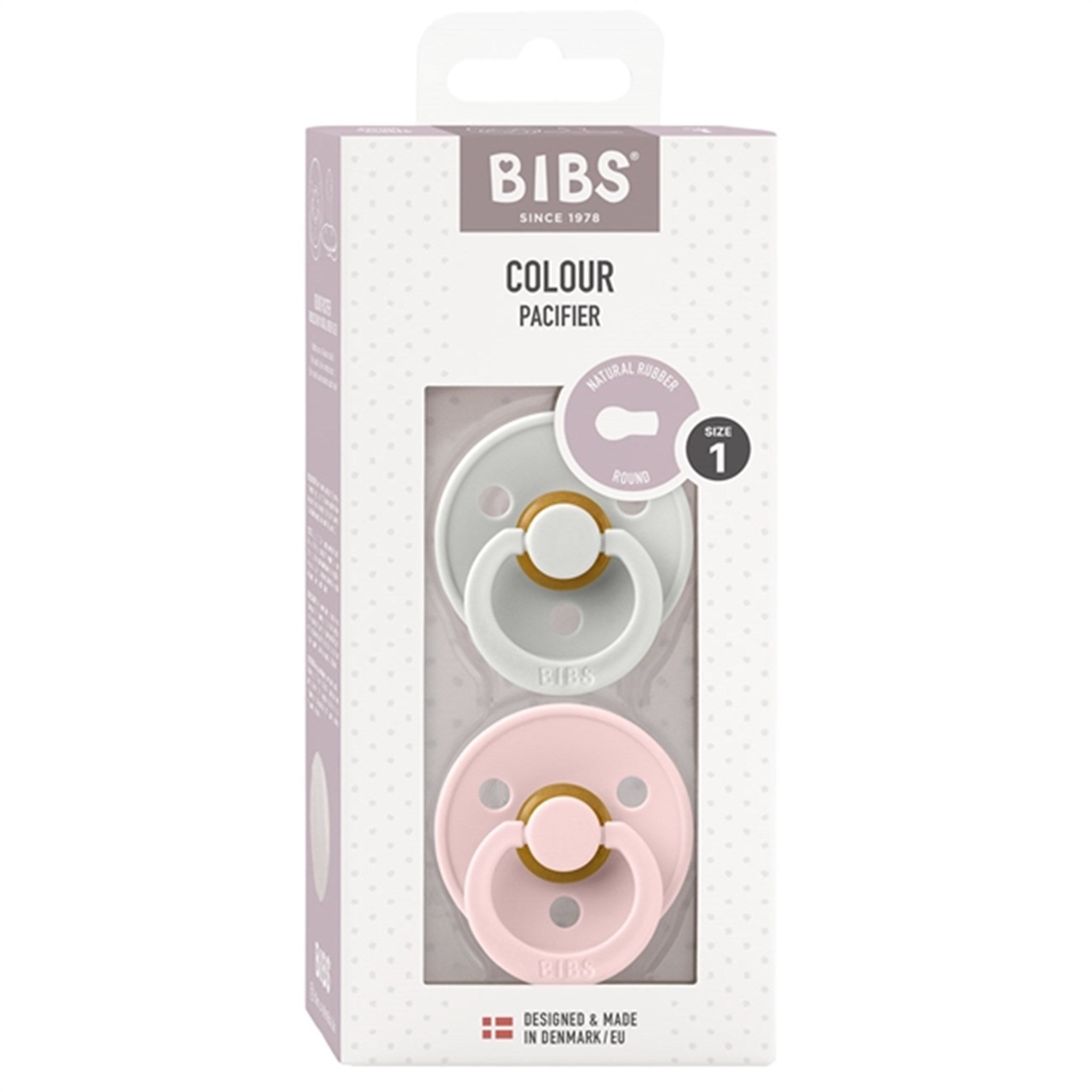 Bibs Colour Latex Pacifier 2-pack Haze/Blossom 2