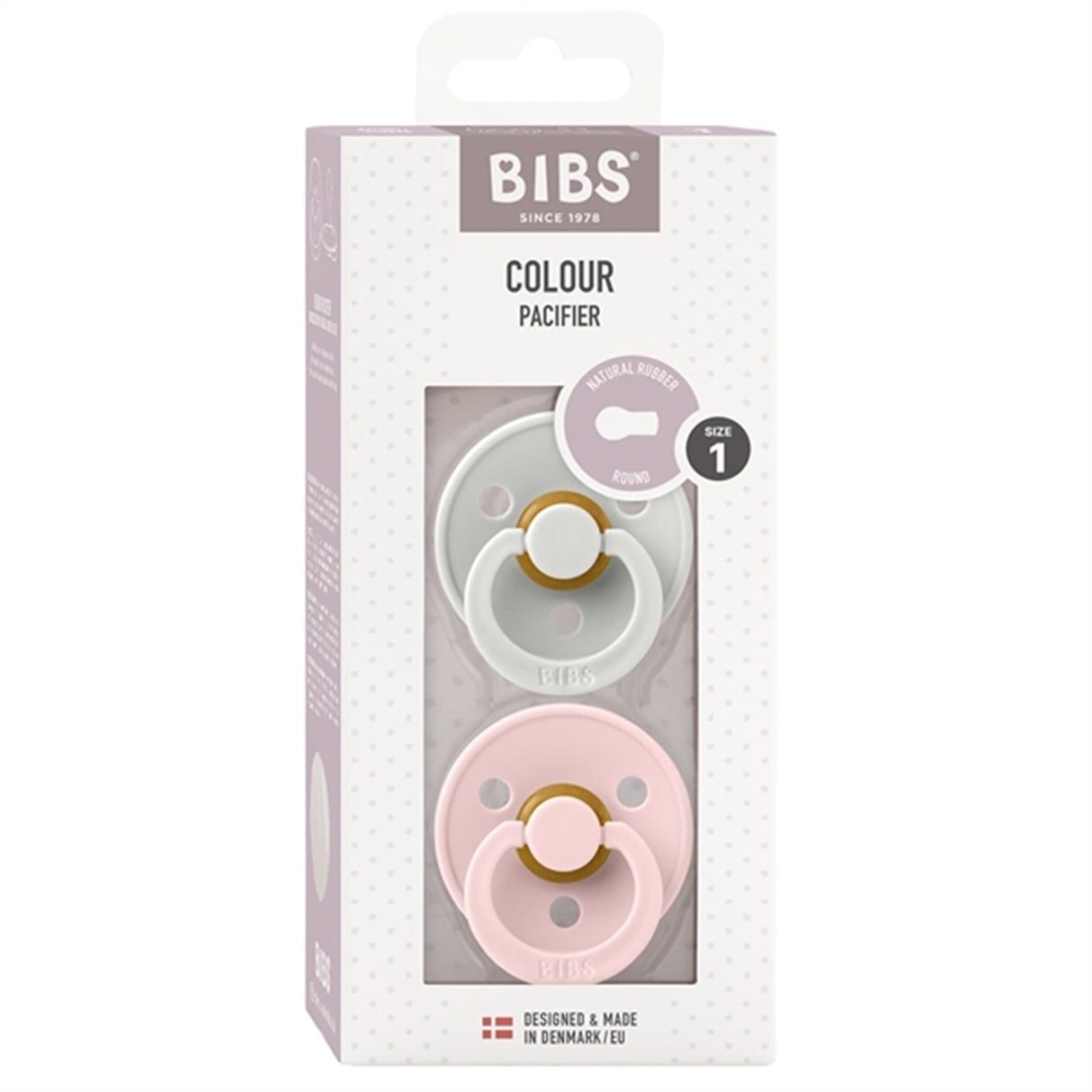 Bibs Colour Latex Pacifier 2-pack Haze/Blossom 2