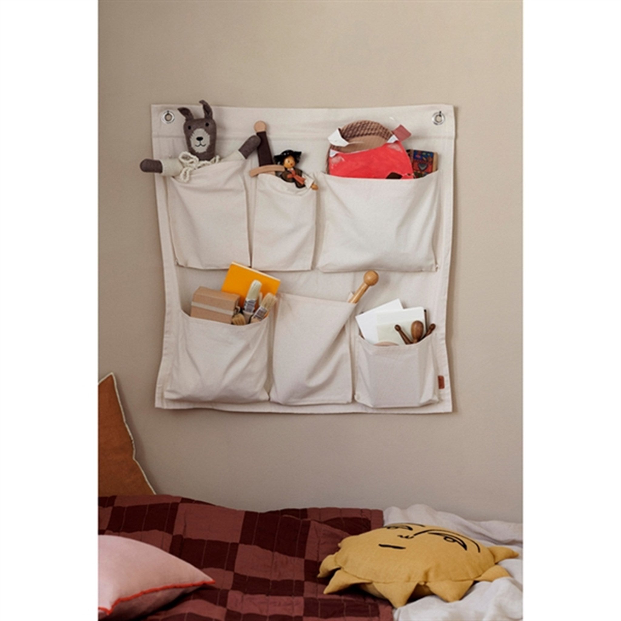 Ferm Living Canvas Wall Pockets Off-White 3