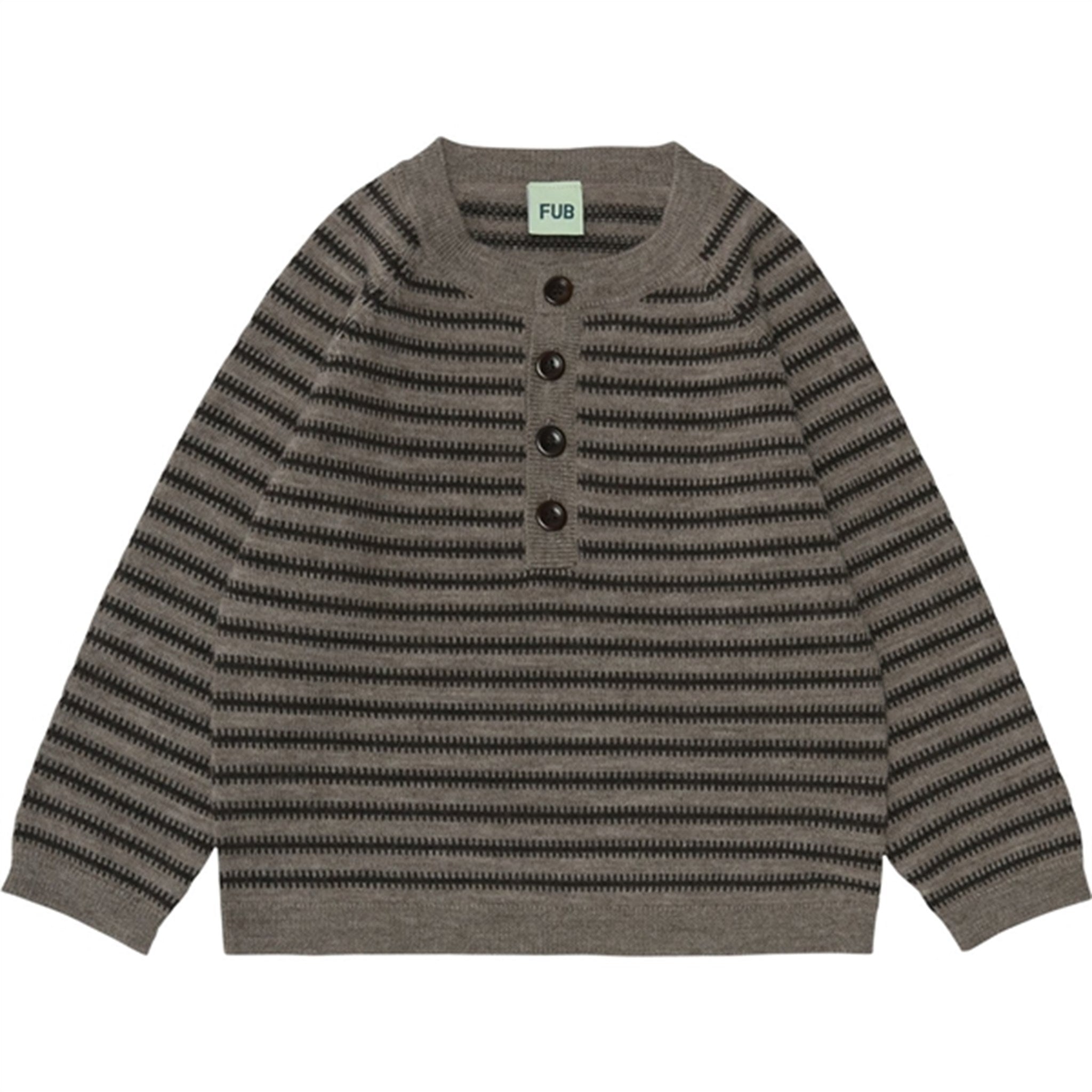 FUB Knitted Sweater Beige Melange/Chocolate