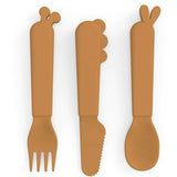 Done by Deer Kiddish Cutlery Set Deer Friends Mustard