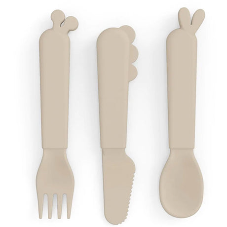 Done by Deer Kiddish Cutlery Set Deer Friends Sand