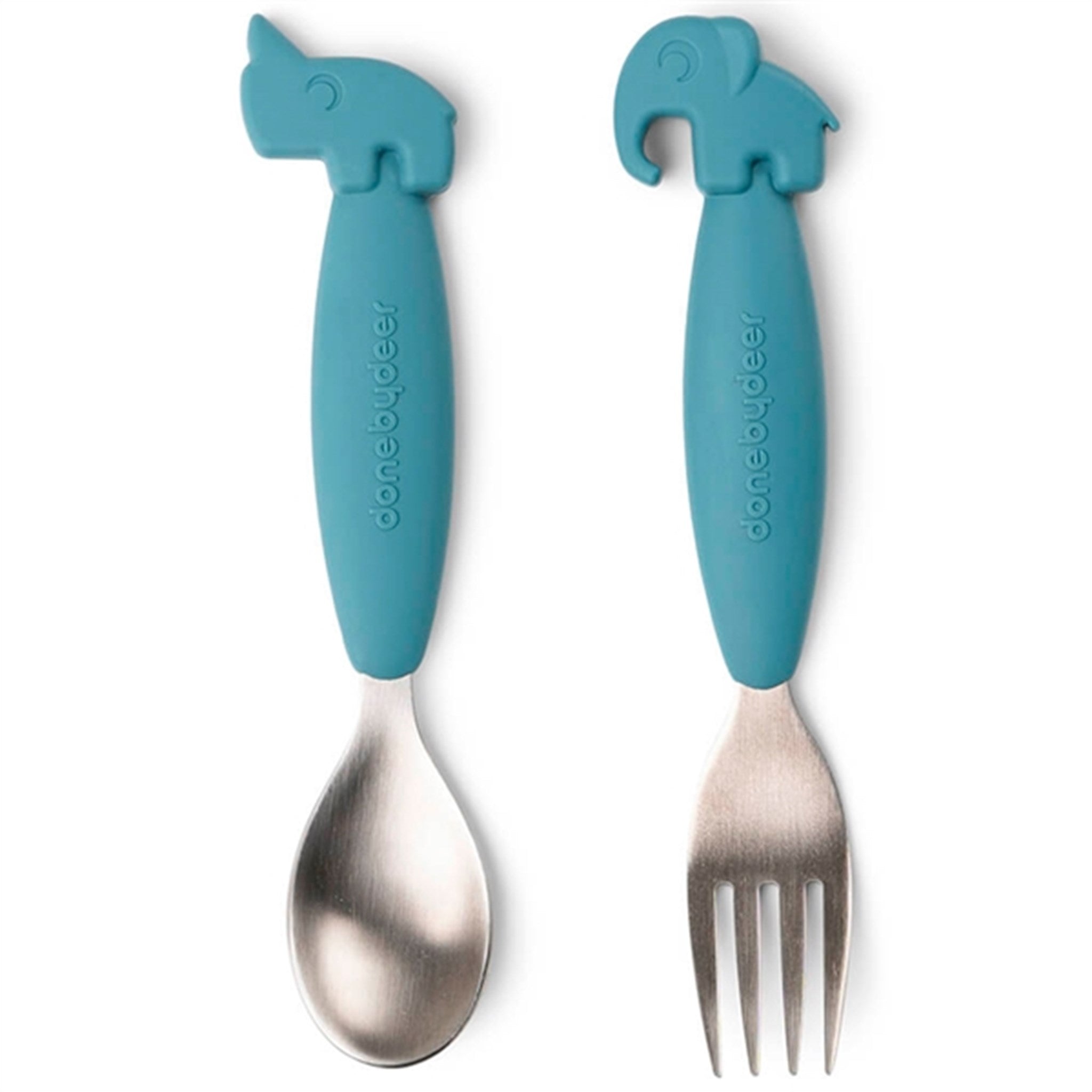 Done by Deer Easy Grip Spoon and Fork Set Blue