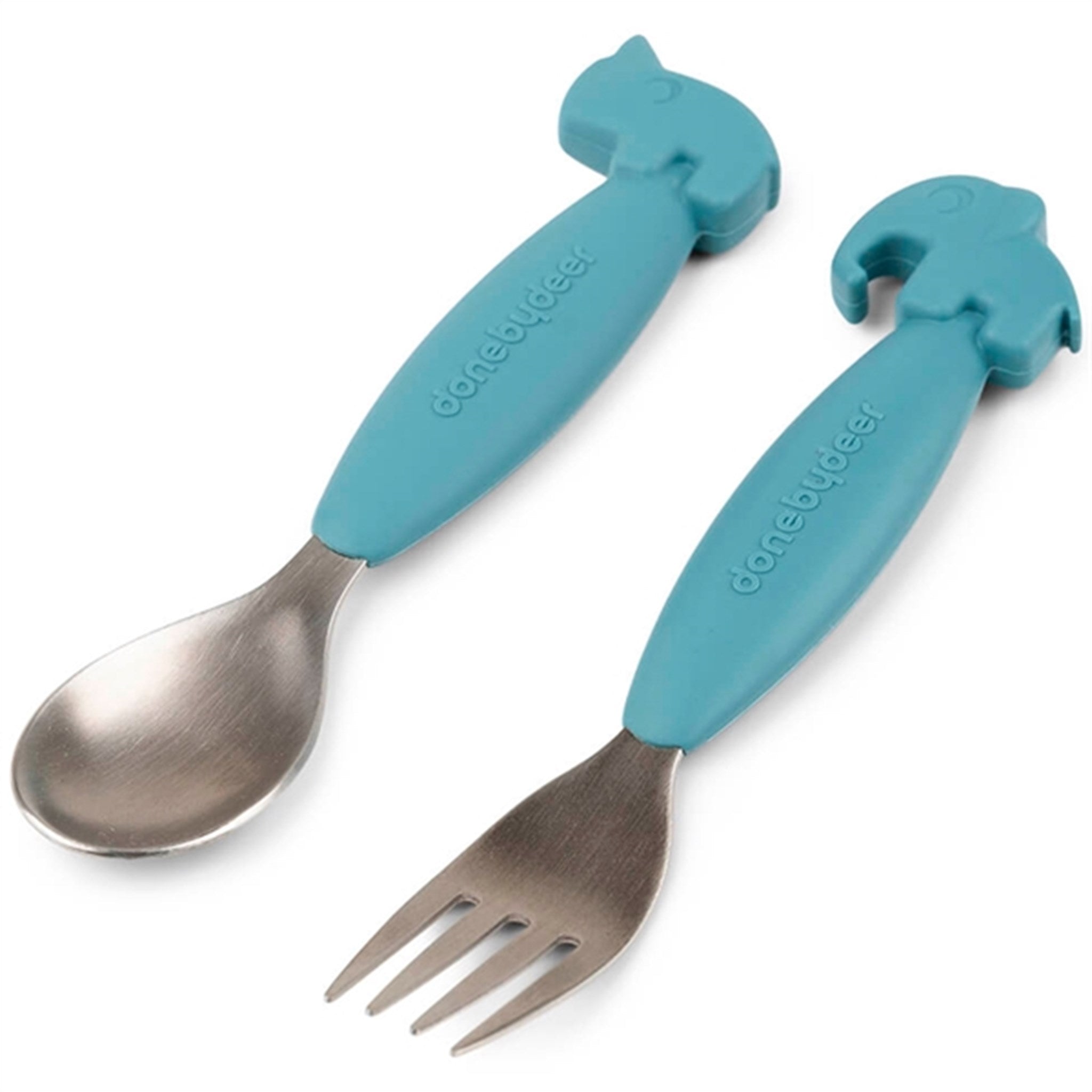 Done by Deer Easy Grip Spoon and Fork Set Blue 3