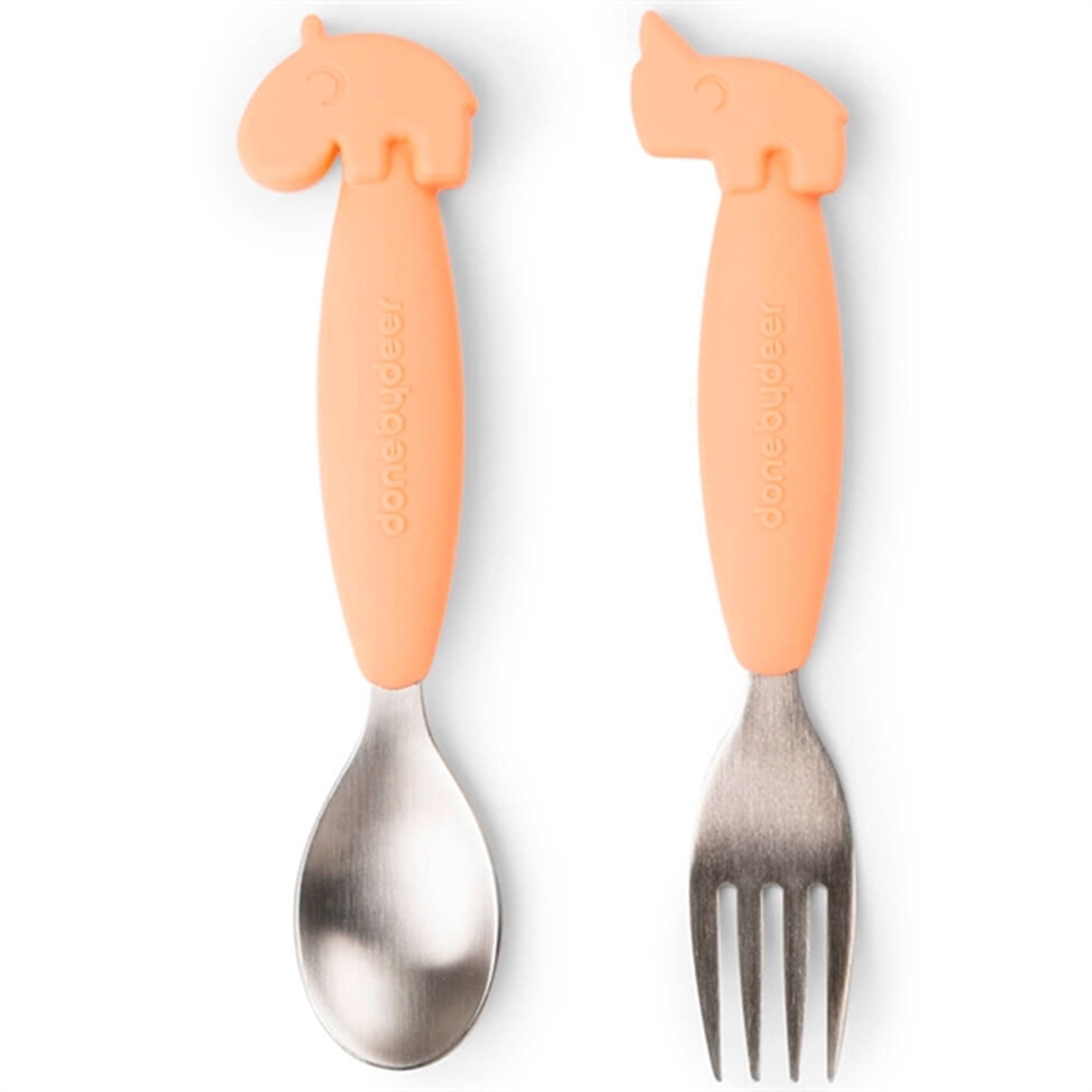 Done by Deer Easy Grip Spoon and Fork Set Coral
