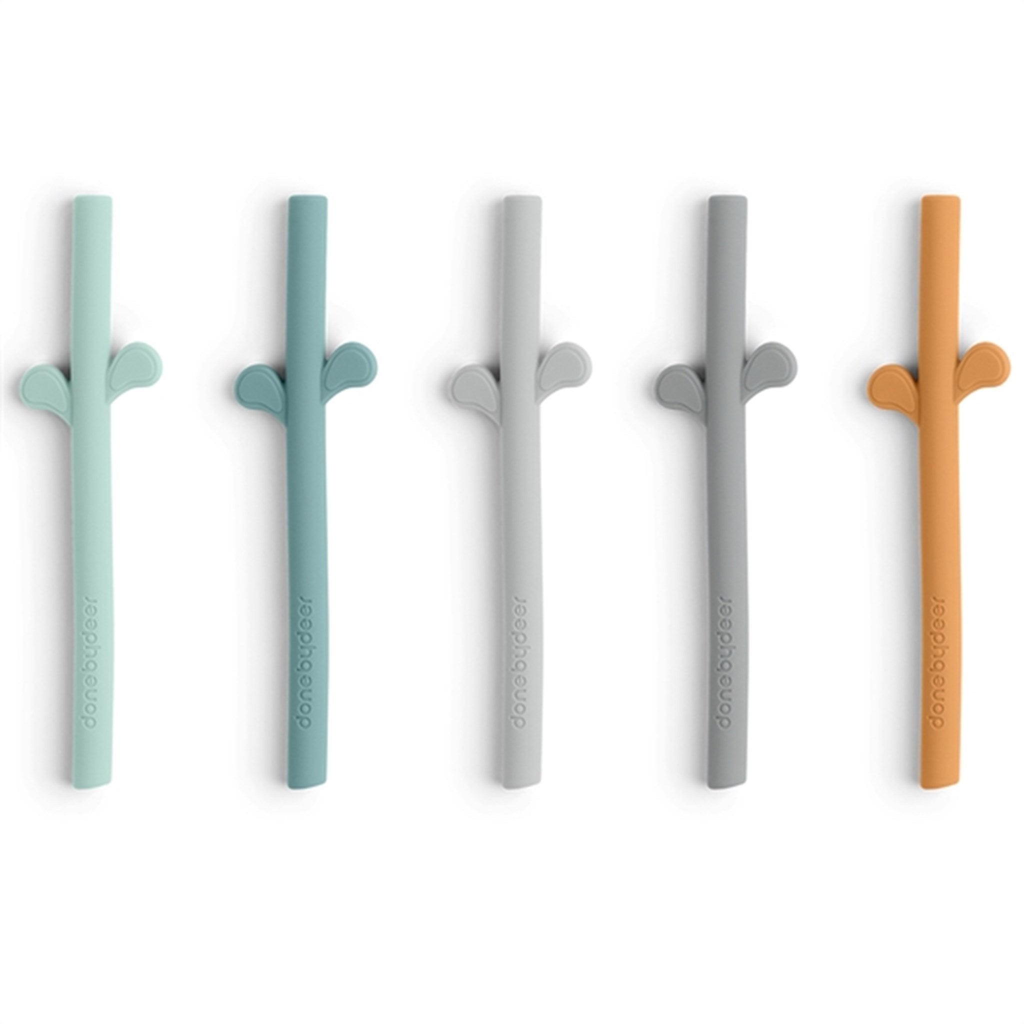 Done by Deer Peekaboo Silicone Straw 5-pack Blue Mix 2