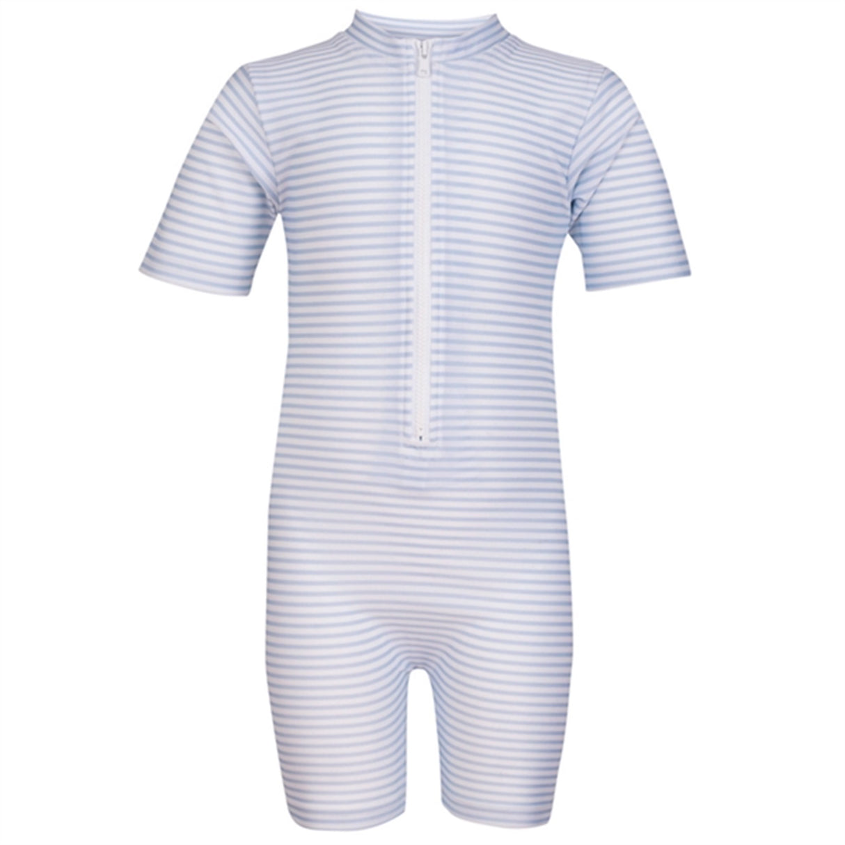 Petit Crabe Baby Blue/White Natsu Sunsuit with Zipper