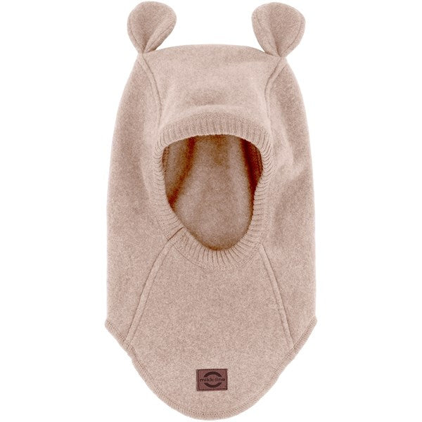 Mikk-Line Cotton Fleece Balaclava with Ears Warm Taupe