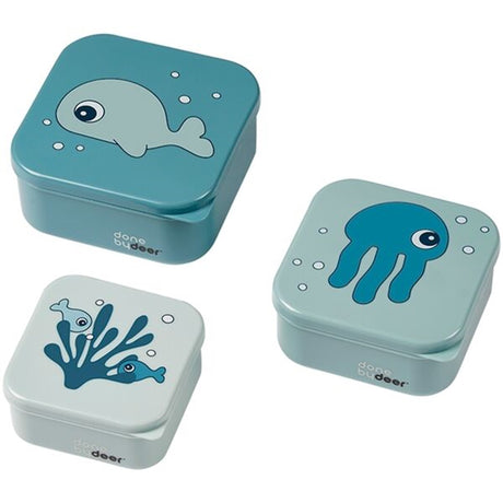 Done by Deer Snack Box Set 3-pack Sea Friends Blue