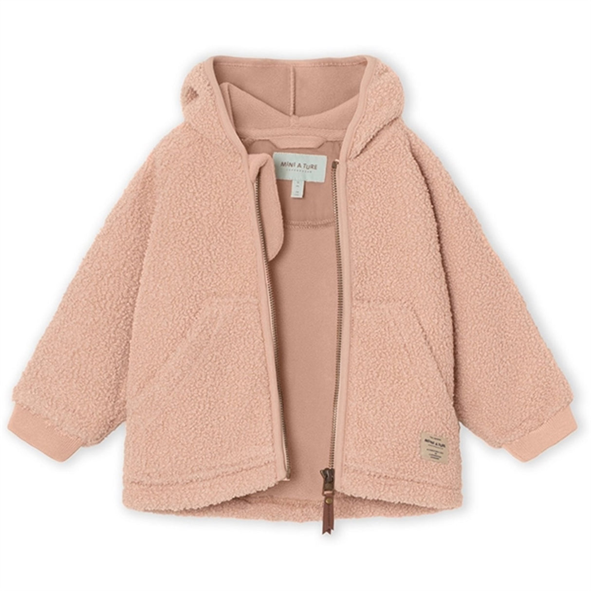 MINI A TURE Liff Teddy Fleece Jacket Rose Dust 3