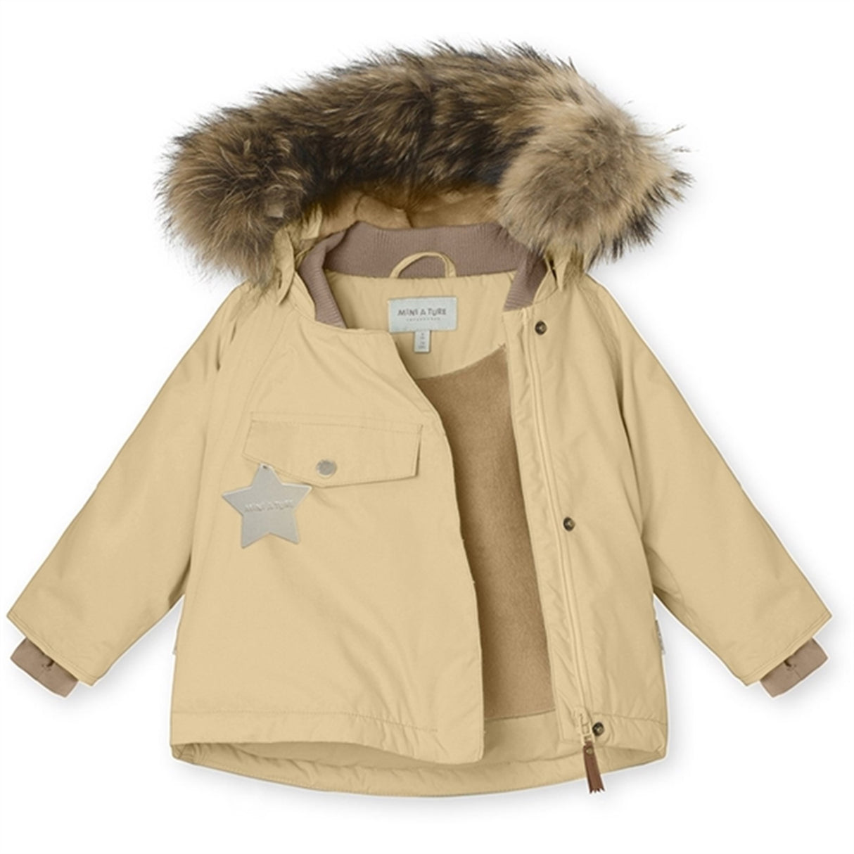 MINI A TURE Wang Fleece Fur Winter Jacket Semolina Sand 3