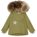 MINI A TURE Wang Fleece Fur Winter Jacket Mosstone