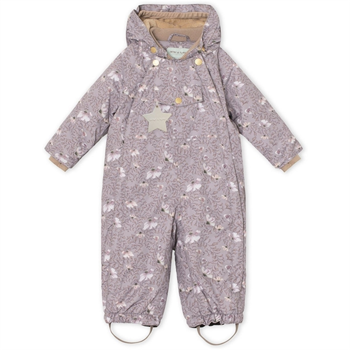 MINI A TURE Wistang Printed Fleece Snow Suit Autumn Flower Field