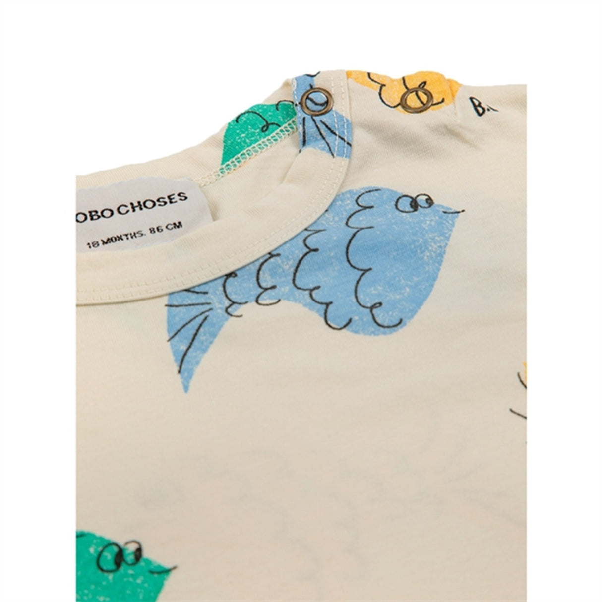 Bobo Choses White Multicolor Fish All Over T-Shirt 6