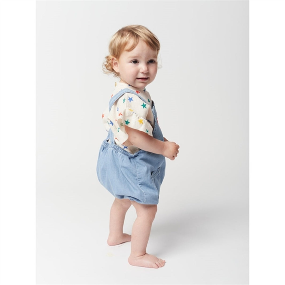 Bobo Choses Offwhite Multicolor Stars All Over Ruffle T-Shirt 6