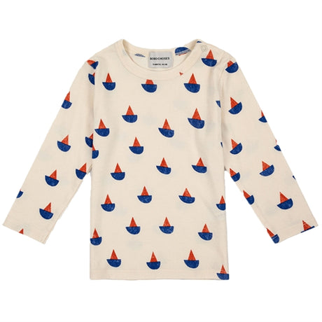 Bobo Choses White Sail Boat All Over Blouse