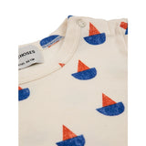 Bobo Choses White Sail Boat All Over Blouse 4