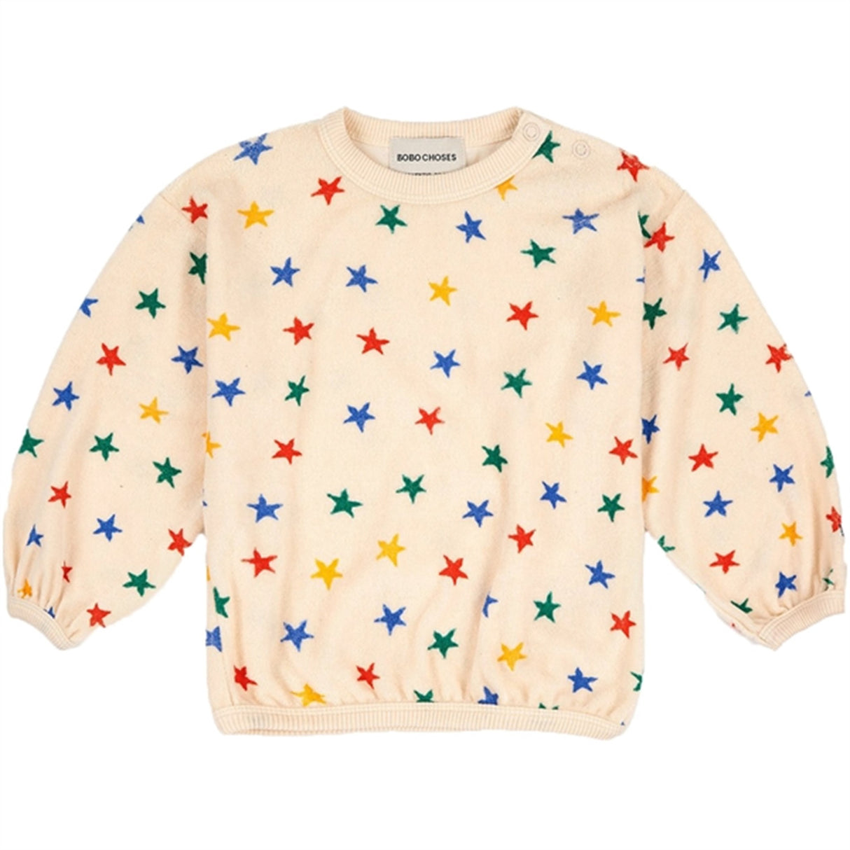 Bobo Choses White Multicolor Stars All Over Terry Sweatshirt