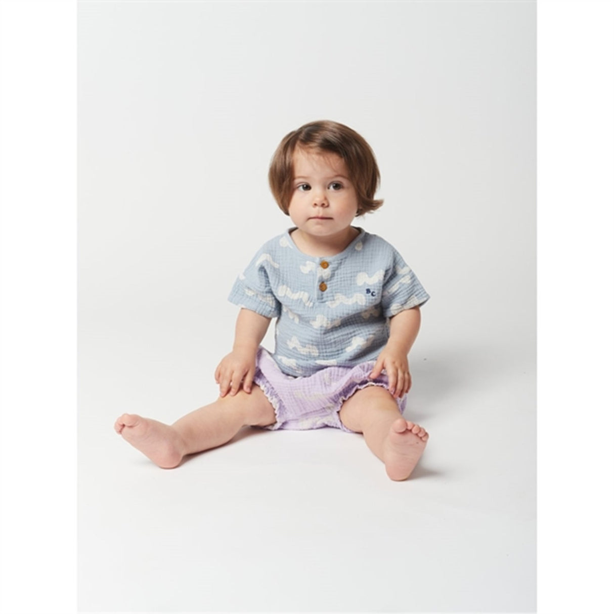 Bobo Choses Light Blue Waves All Over T-Shirt 2