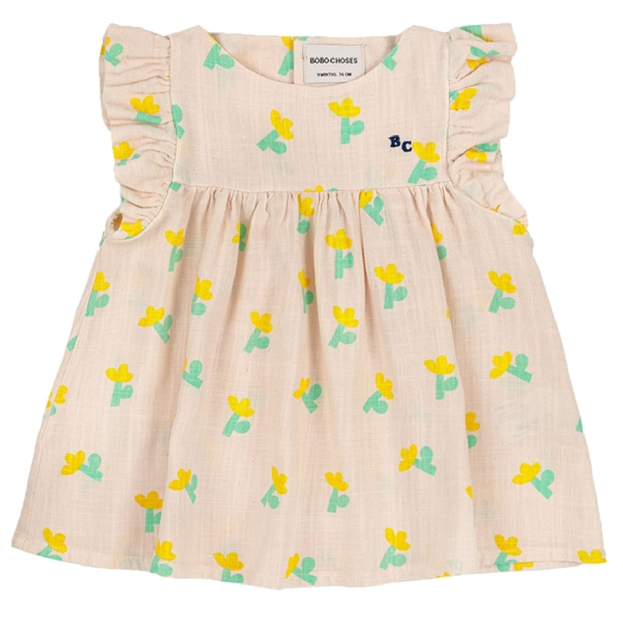 Bobo Choses White Sea Flower All Over Ruffle Dress