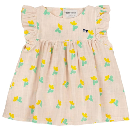 Bobo Choses White Sea Flower All Over Ruffle Dress