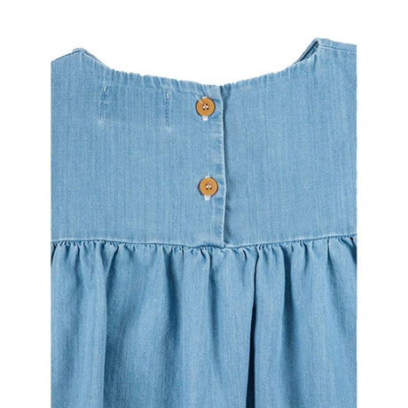 Bobo Choses Light Blue Pelican Ruffle Dress 2