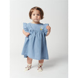 Bobo Choses Light Blue Pelican Ruffle Dress 4