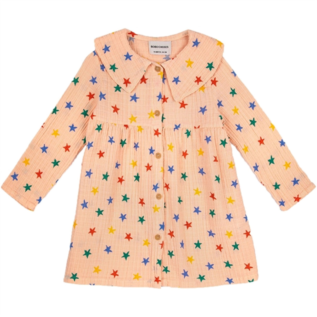 Bobo Choses Light Pink Multicolor Stars Dress