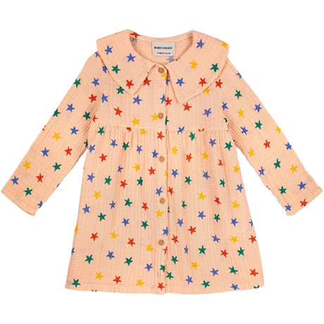 Bobo Choses Light Pink Multicolor Stars Dress