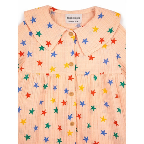 Bobo Choses Light Pink Multicolor Stars Dress 2