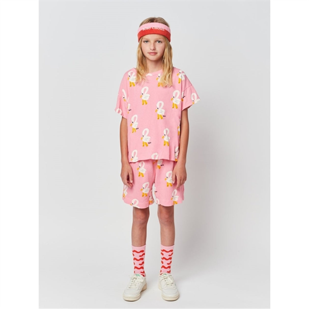 Bobo Choses Pink Pelican All Over T-Shirt 3