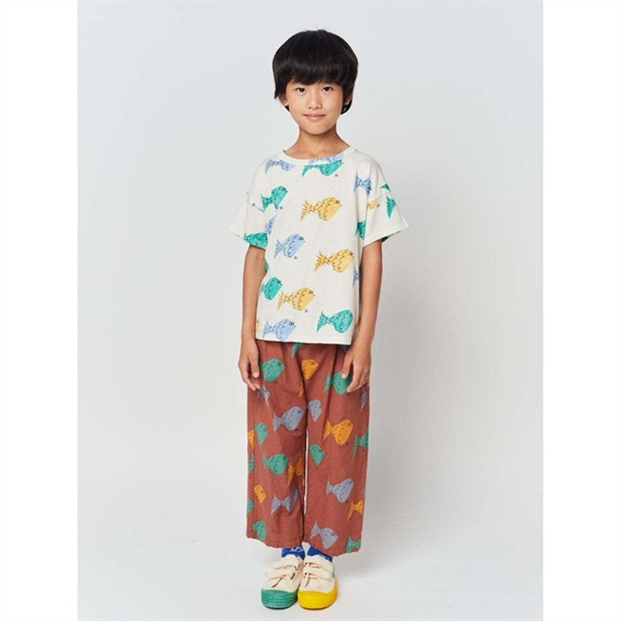 Bobo Choses White Multicolor Fish All Over T-Shirt 9