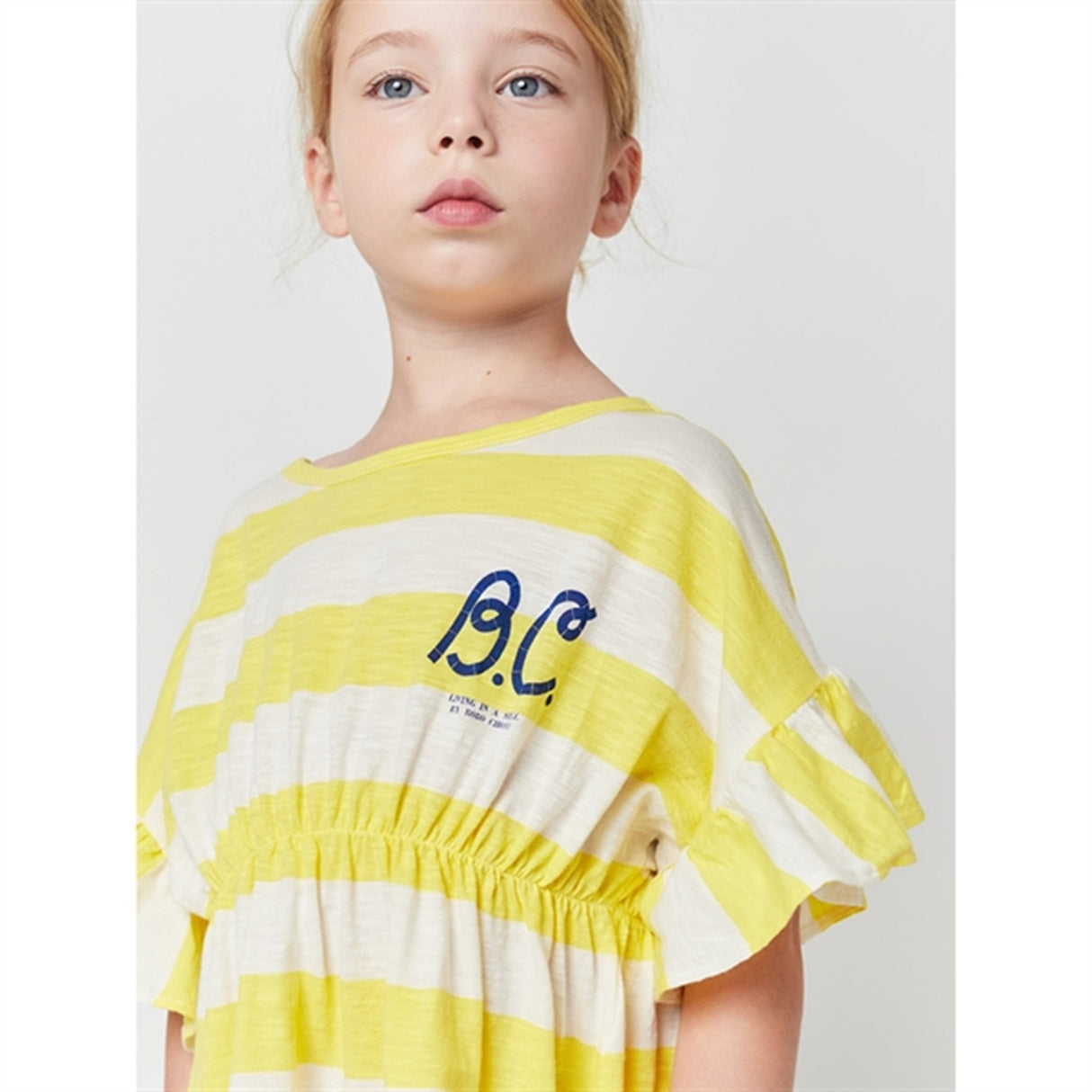 Bobo Choses Yellow Stripes Ruffle Dress 4