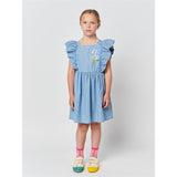 Bobo Choses Light Blue Pelican Denim Ruffle Dress 5