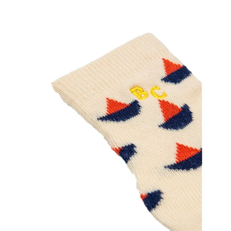 Bobo Choses Beige Sail Boat All Over Socks 2